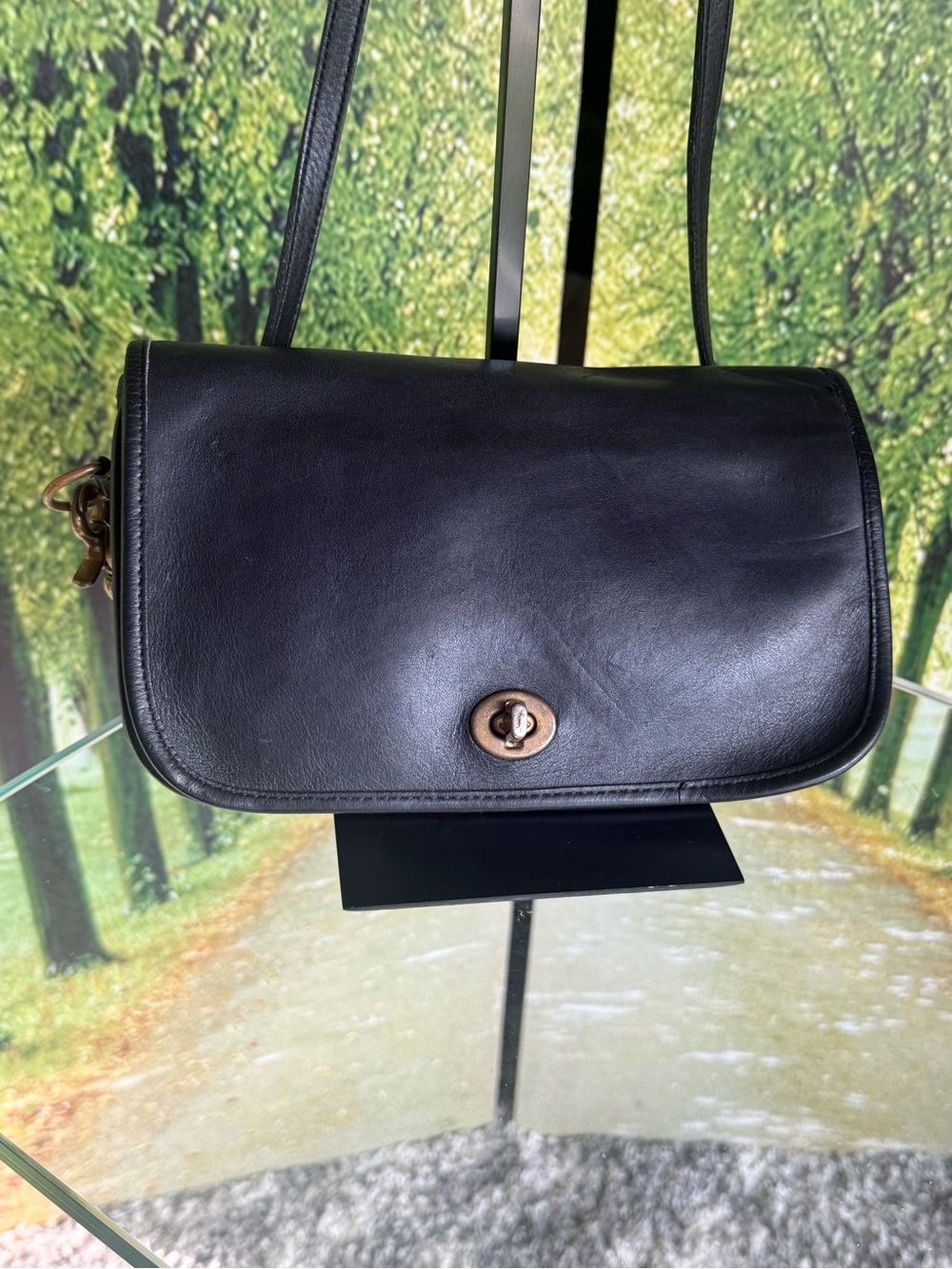 Vintage Coach 9755 Pocket Purse Black Glove Tanned Crossbody USA